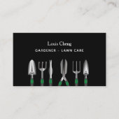 芝生気に園芸の黒い園芸用具 名刺 (正面)