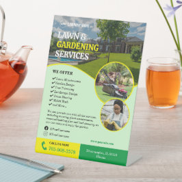 芝生気に園芸サービス台座標識 台座サイン