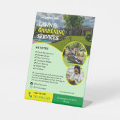 芝生気に園芸サービス台座標識 台座サイン (正面)