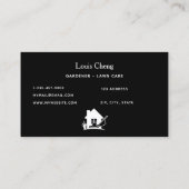 芝生気に園芸白黒草刈り 名刺 (裏面)