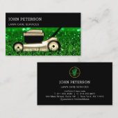 芝生気に園芸草の切断サービスロゴ 名刺 (正面/裏面)