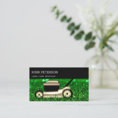 芝生気に園芸草の切断サービスロゴ 名刺 (スタンド正面)