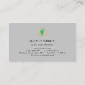 芝生気に園芸草の切断サービス灰色 名刺 (裏面)