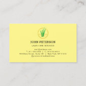 芝生気に園芸草の切断サービス黄色 名刺 (裏面)