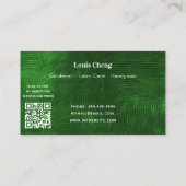 芝生気に園芸草の草刈り手付けQRコード 名刺 (裏面)