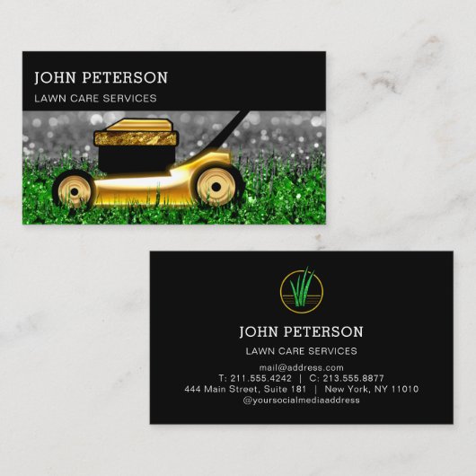 芝生気に園芸草刈りサービスランドスキャップ 名刺 (正面/裏面)