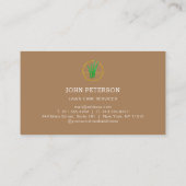 芝生気に園芸草刈りサービス茶 名刺 (裏面)