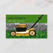 芝生気に園芸草刈りサービス金ゴールドグラ 名刺 (正面)