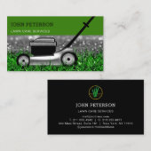 芝生気に園芸草刈りサービス銀 名刺 (正面/裏面)