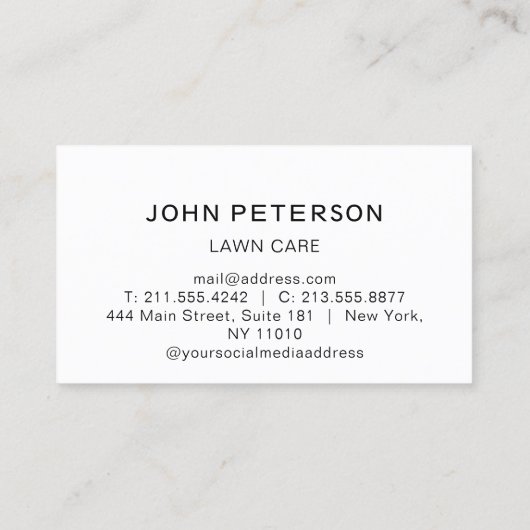 芝生気に園芸風景グラスロゴブラック 名刺 (裏面)