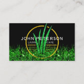 芝生気に園芸風景グラスロゴブラック 名刺 (正面)
