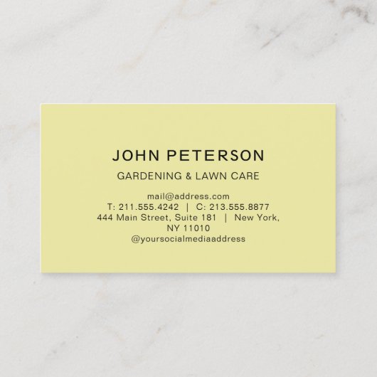 芝生気に園芸風景グラスロゴ花 名刺 (裏面)