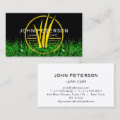 芝生気に園芸風景グラスロゴ金ゴールド 名刺 (正面/裏面)