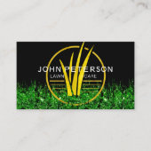 芝生気に園芸風景グラスロゴ金ゴールド 名刺 (正面)