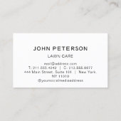 芝生気に園芸風景グリーンホワイト 名刺 (裏面)