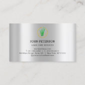 芝生気に園芸風景サービスのロゴシルバー 名刺 (裏面)