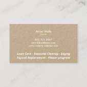 芝生気に地地紙ルート木クラフト 名刺 (裏面)