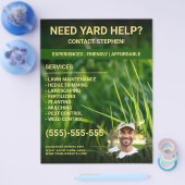 芝生気に地紙カスタム写真テンプレート チラシ (シングル)