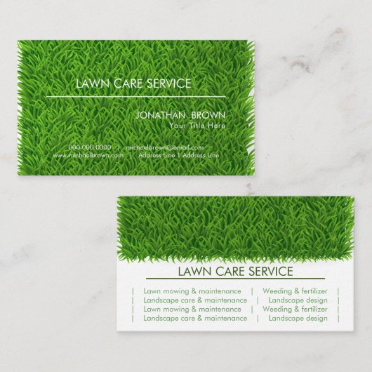 芝生気に庭園壁 名刺 (正面/裏面)