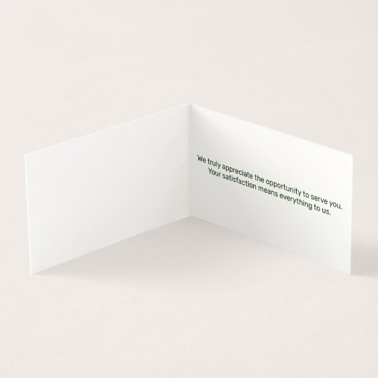 芝生気に折り畳みレビューありがとう名刺 (内部)