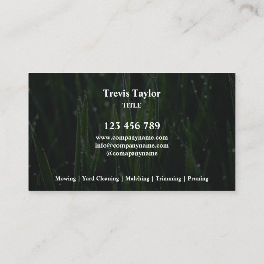 芝生気に景観エレガントプロフェッショナルヤード 名刺 (裏面)