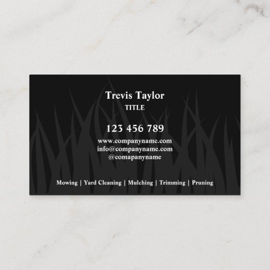 芝生気に景観モダンプロフェッショナルヤード 名刺 (裏面)