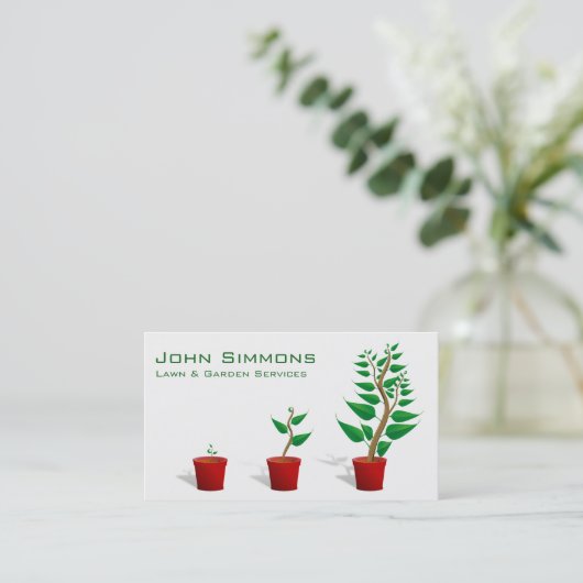 芝生気に植え庭師 名刺 (スタンド正面)