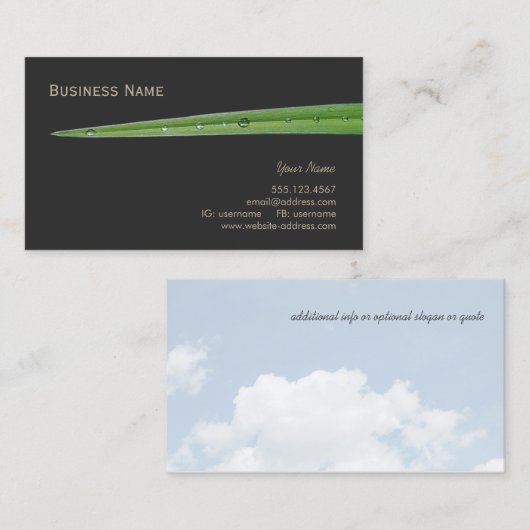 芝生気に自然の芝生翼 名刺 (正面/裏面)