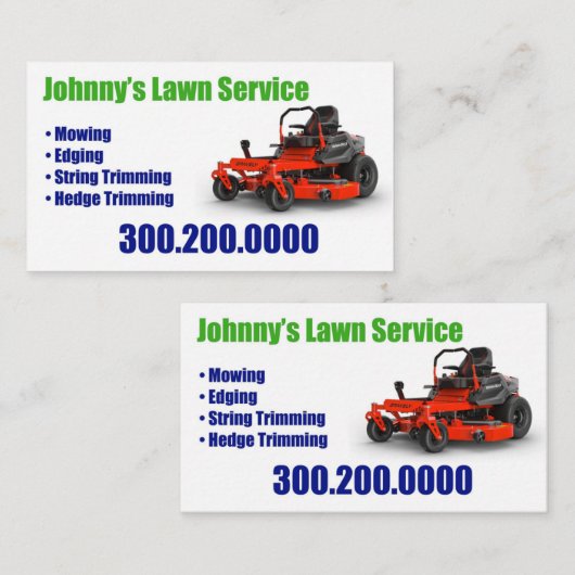 芝生気に芝草刈り名刺 名刺 (正面/裏面)