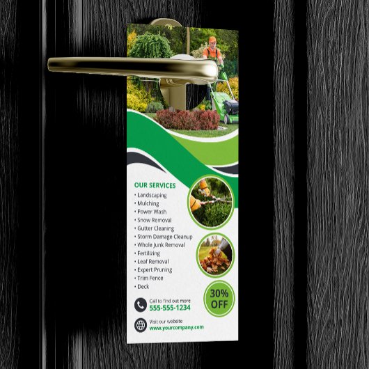 芝生気に草刈りマルチヤード造園 ドアノブサイン