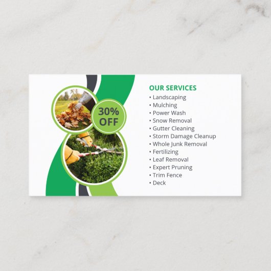 芝生気に草刈りマルチヤード造園 名刺 (裏面)