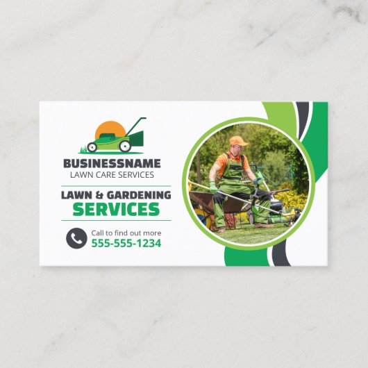 芝生気に草刈りマルチヤード造園 名刺 (正面)