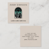 芝生気に造園ガーデニングアールデコトロピカル スクエア名刺 (正面/裏面)