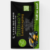 芝生気に造園ガーデニングサービスブラック 横断幕 (縦)