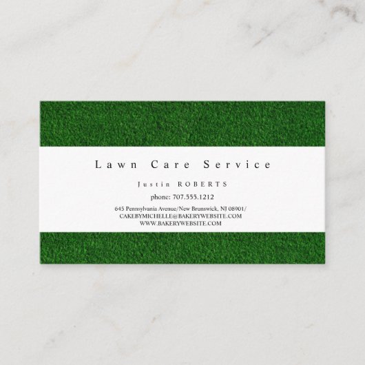 芝生気に造園サービスグラスフィールドグリーン 名刺 (正面)