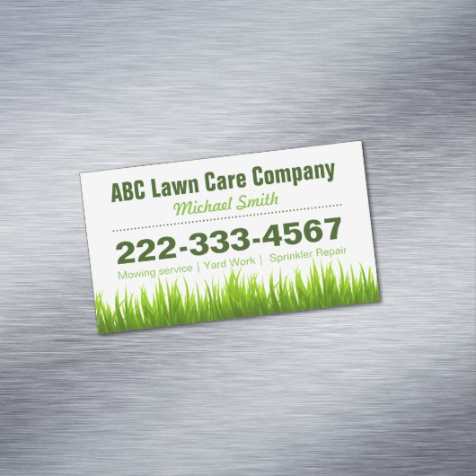 芝生気に造園サービスグリーングラススタイル マグネット名刺 (インサイチュ)