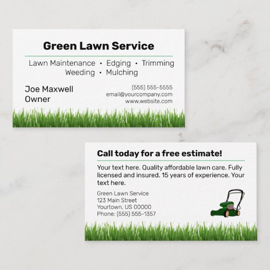 芝生気に造園サービス名刺 名刺 (正面/裏面)