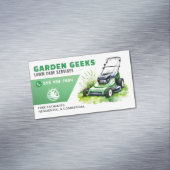 芝生気に造園サービス水色 マグネット名刺 (インサイチュ)