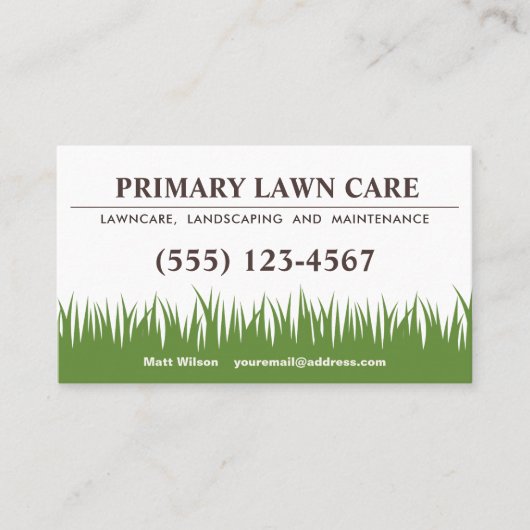 芝生気に造園サービス草の名刺 名刺 (正面)