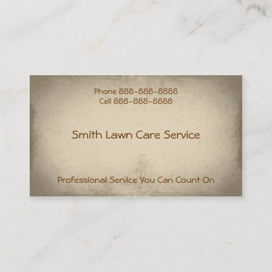 芝生気に造園サービス 名刺 (裏面)