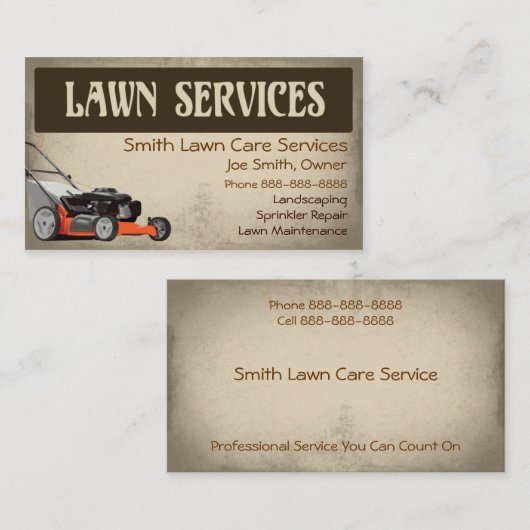 芝生気に造園サービス 名刺 (正面/裏面)