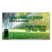 芝生気に造園スプリンクラー補修用灌漑 マグネット名刺 (正面)