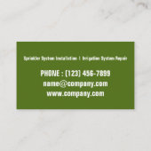 芝生気に造園スプリンクラー補修用灌漑 名刺 (裏面)