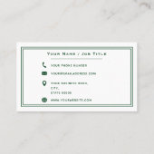 芝生気に造園ツリーサービスグリーンとホワイト 名刺 (裏面)