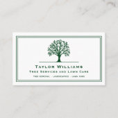 芝生気に造園ツリーサービスグリーンとホワイト 名刺 (正面)