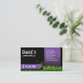 芝生気に造園モウィングブラック&パープル 名刺 (スタンド正面)