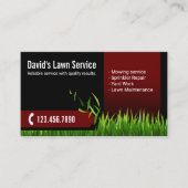 芝生気に造園モウィングブラック&レッド 名刺 (正面)