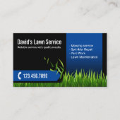 芝生気に造園モーイングブラック&ネイビー 名刺 (正面)