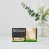 芝生気に造園モーニングブラック&金ゴールド 名刺 (スタンド正面)