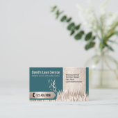 芝生気に造園ラグジュアリーティール（緑がかった色）&金ゴールド 名刺 (スタンド正面)